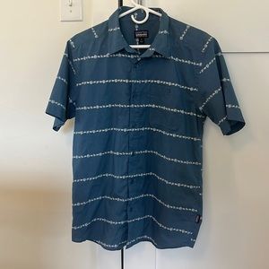 Patagonia short sleeve button up, blue, medium, excellent condition.